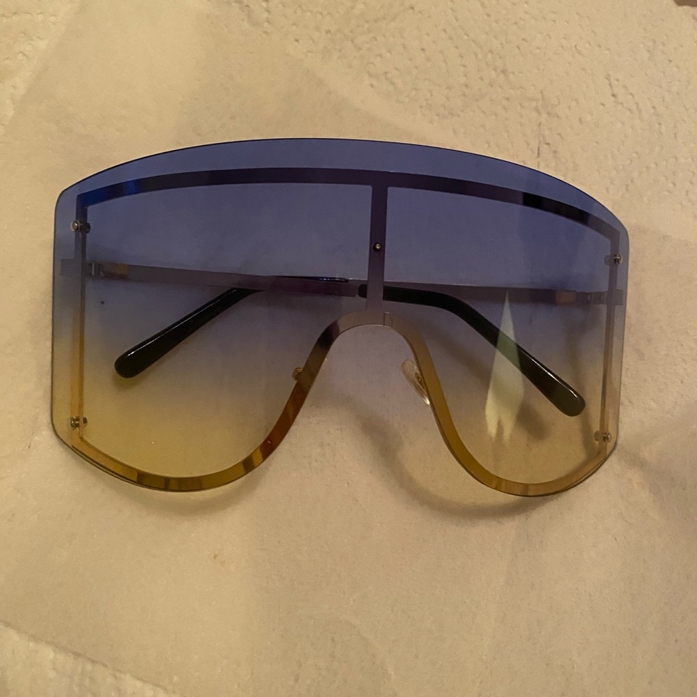 Gradient Oversized Shield Sunglasses - image 1